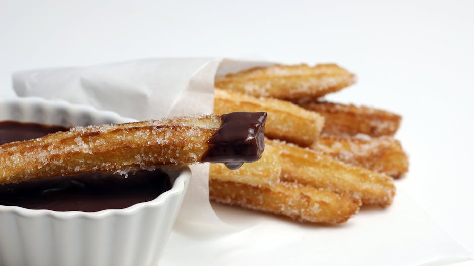 bağımlılık, churros, çikolata sosu içeren Ücretsiz stok fotoğraf